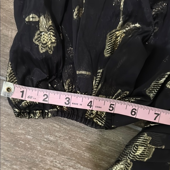 Express Black and Gold Cut Out Blouse - Picture 16 of 16